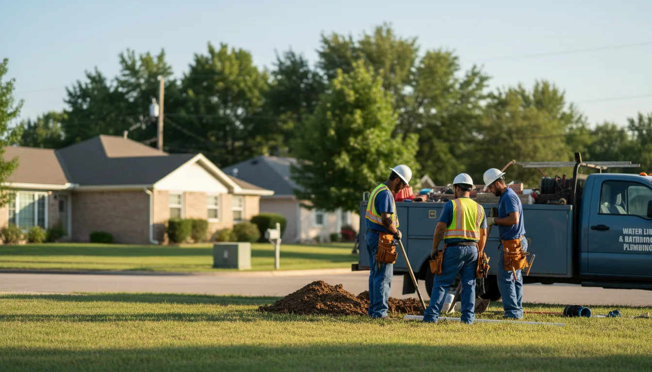 Residential water line and bathroom plumbing service in New Ulm, TX